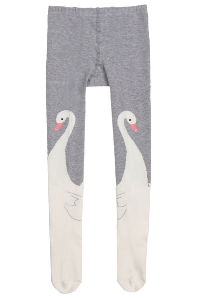 Swan Tights | Grey Cream