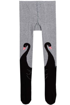 Swan Tights | Grey Black