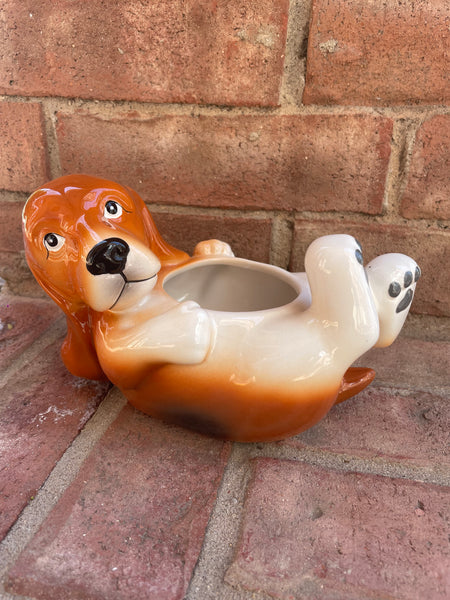 Basset Puppy Planter