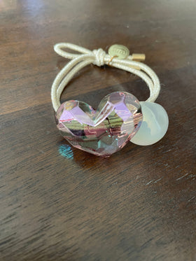 Hair Elastic | Clear Heart Purple