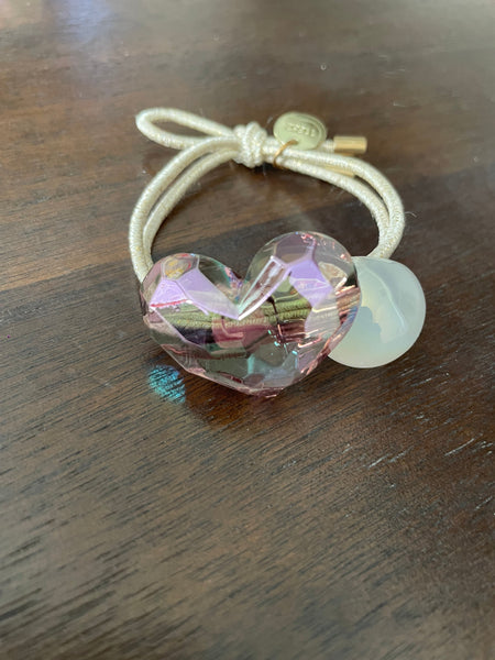 Hair Elastic | Clear Heart Purple