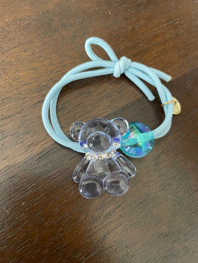 Hair Elastic | Clear Teddy Blue