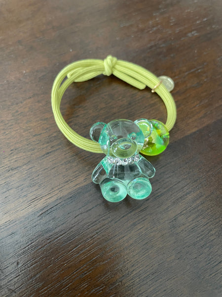 Hair Tie | Clear Teddy Green