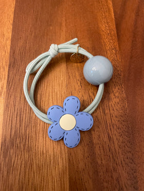 Hair Tie | Flower Stitch Blue