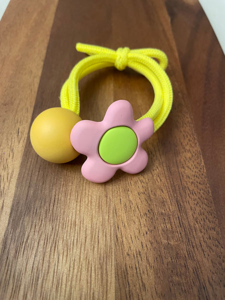 Hair Tie | Matte Flower Ball Yellow