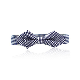 Gingham Bow Tie - Navy