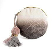 Round Pouch | Small + Round | Grey Dip Dye Velvet