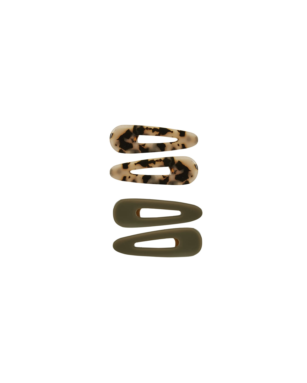 Hair Clip Set | Olive / Tortoise