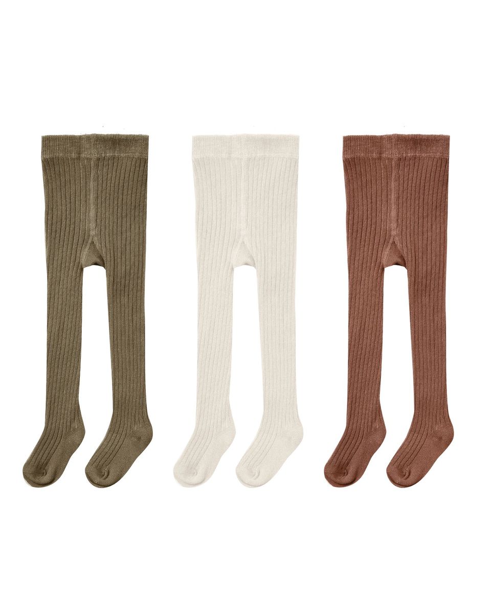 Solid Ribbed Tights - 3 Pack | Rib Knit