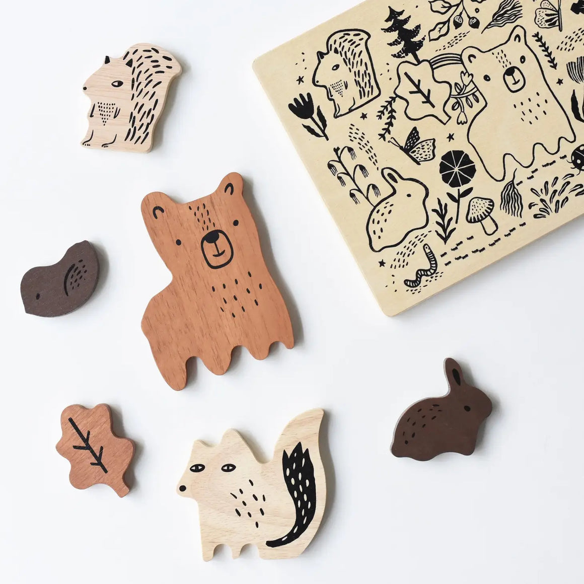 Toddler Puzzle | Wood Tray | Woodland Animals