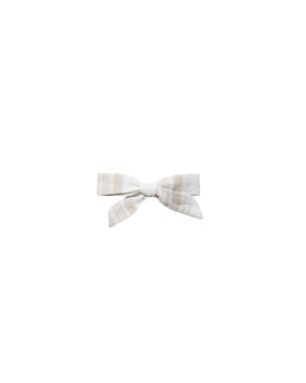 Bow Clip | Sand Stripe Woven