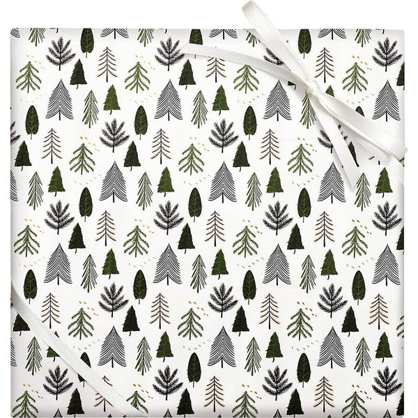 Gift Wrap | Doodle Trees + Green Flurry Dual Roll