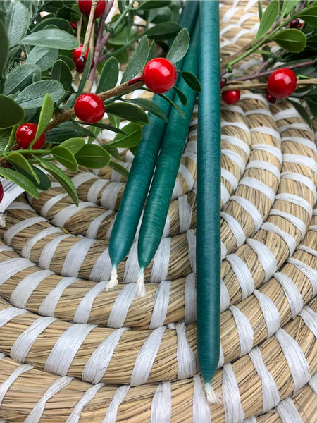 Tapered Candles | Green | Skinny 6"