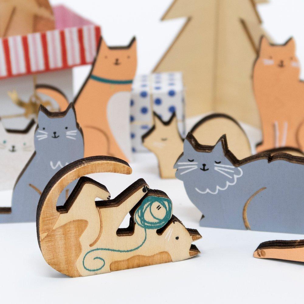 Advent Calendar | Wooden Cat Suitcase