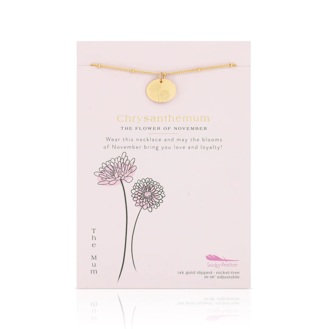 Birth Month Necklace | November | Chrysanthemum