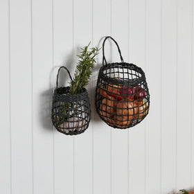 Rattan Onion Basket Duo | Ink