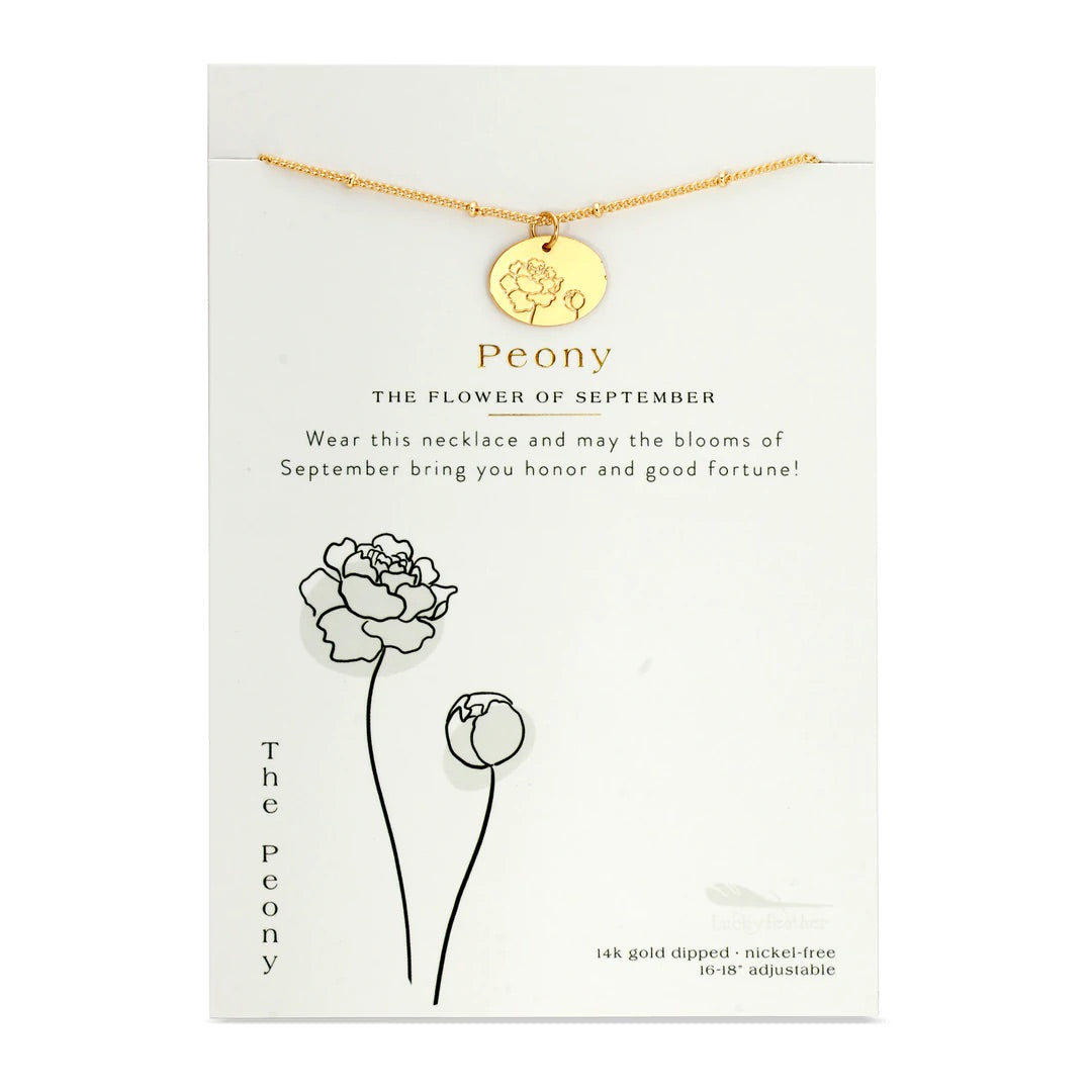 Birth Month Necklace | September | Peony