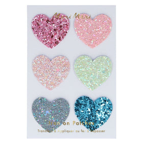 Iron On Patches | Glitter Hearts