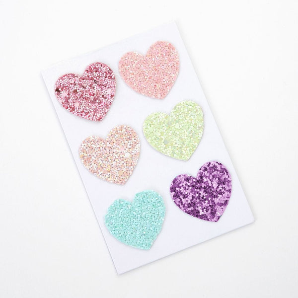 Iron On Patches | Glitter Hearts