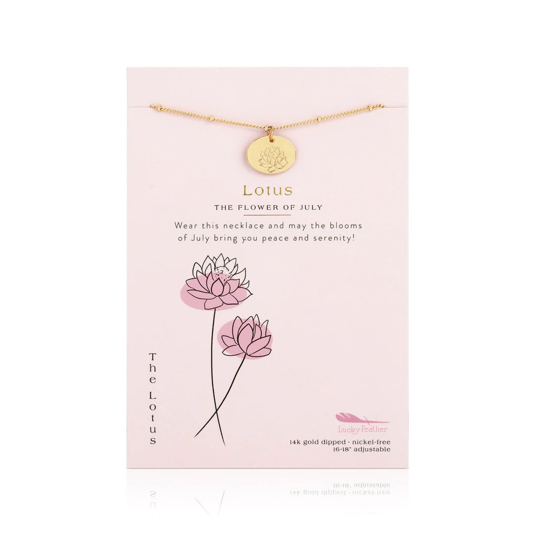 Birth Month Necklace | July | Lotus