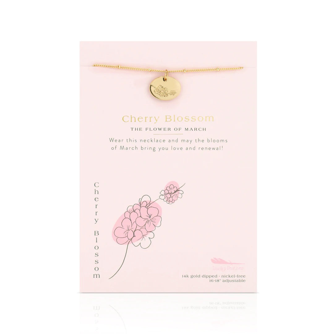 Birth Month Necklace | March | Cherry Blossom