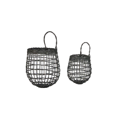 Rattan Onion Basket Duo | Ink