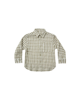 Collared Shirt | Gingham | Olive