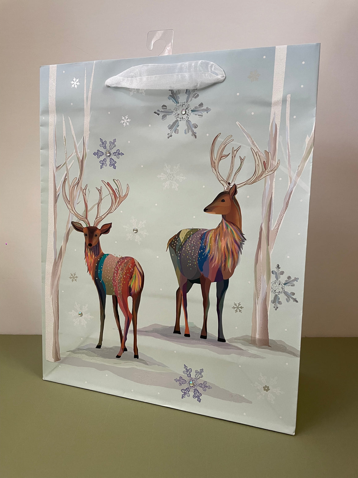 Gift Bag | Christmas Reindeer Rainbow