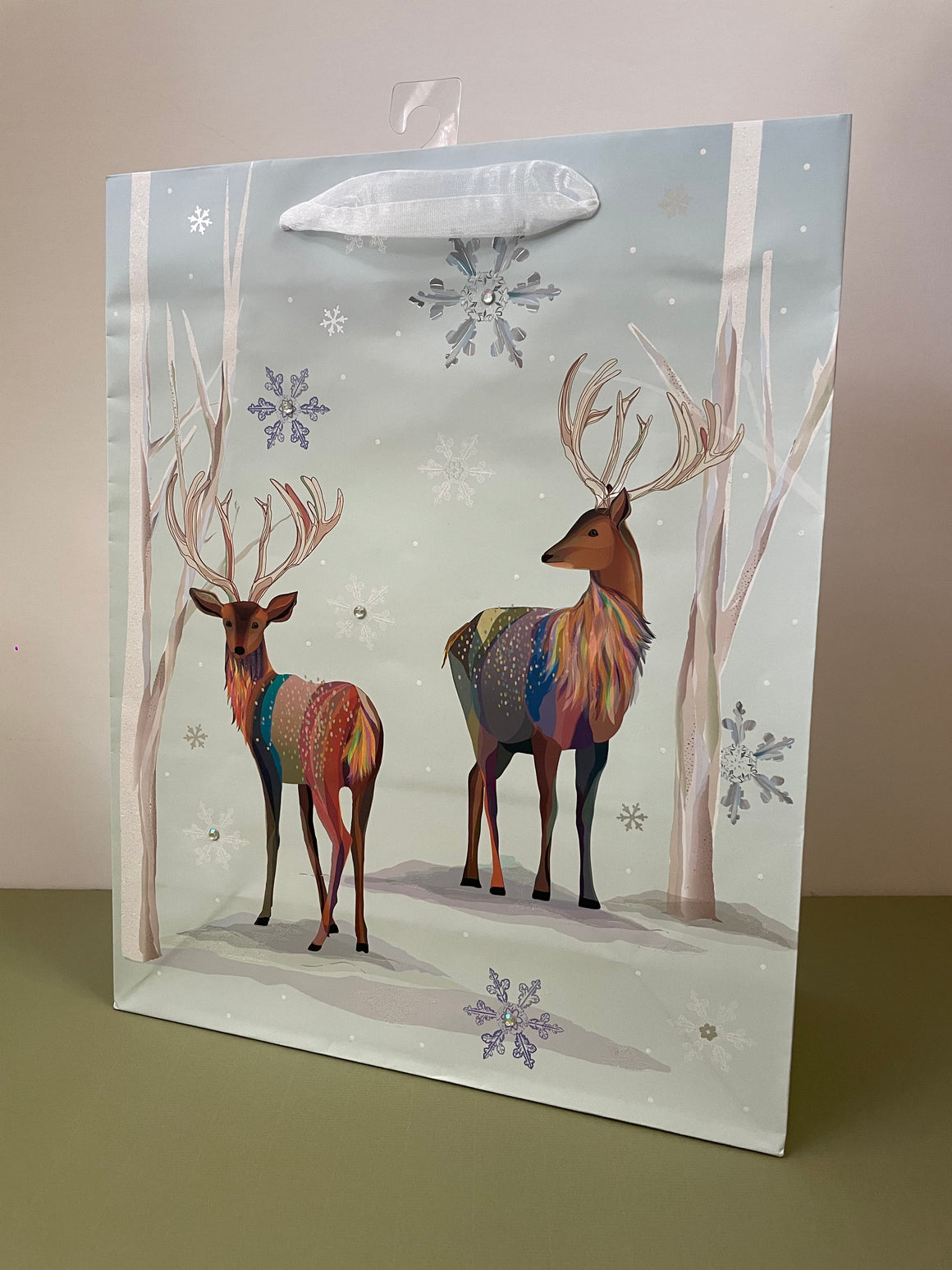 Gift Bag | Christmas Reindeer Rainbow