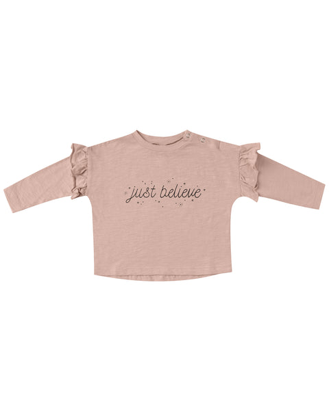 Ruffle Tee | Just Believe | Rose
