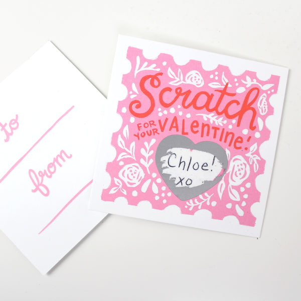 Scratch-Off Valentines | Floral