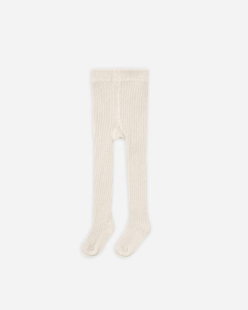Stockings | Solid Ribbed Tights | Ivory