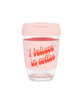 Glass Travel Mug | Believe in Coffee