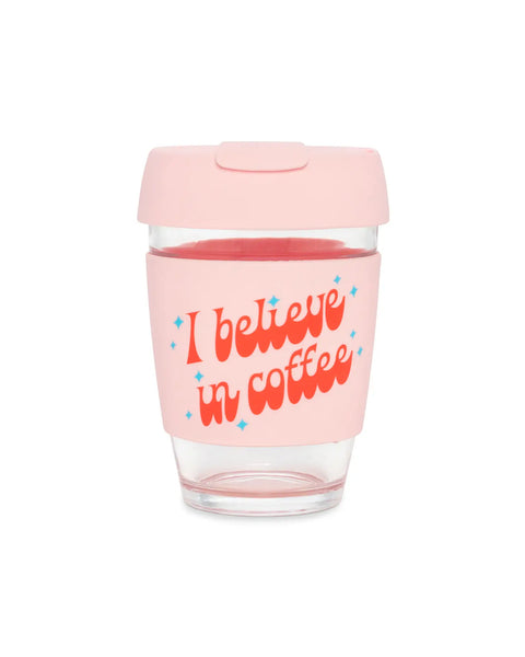 Glass Travel Mug | Believe in Coffee