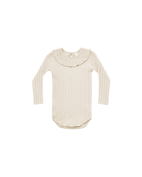 Bodysuit | Stone Ruffle Collar